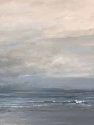 Oil on canvas painting. Seabright Beach Walk
40x40, oil on canvas