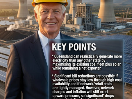 LETS MAKE QUEENSLAND A ECONOMIC POWERHOUSE NOT WITH RENEWABLES ON FINANCIAL LIFE SUPPORT WITH FLICKERING LIGHTS Graham Healy
