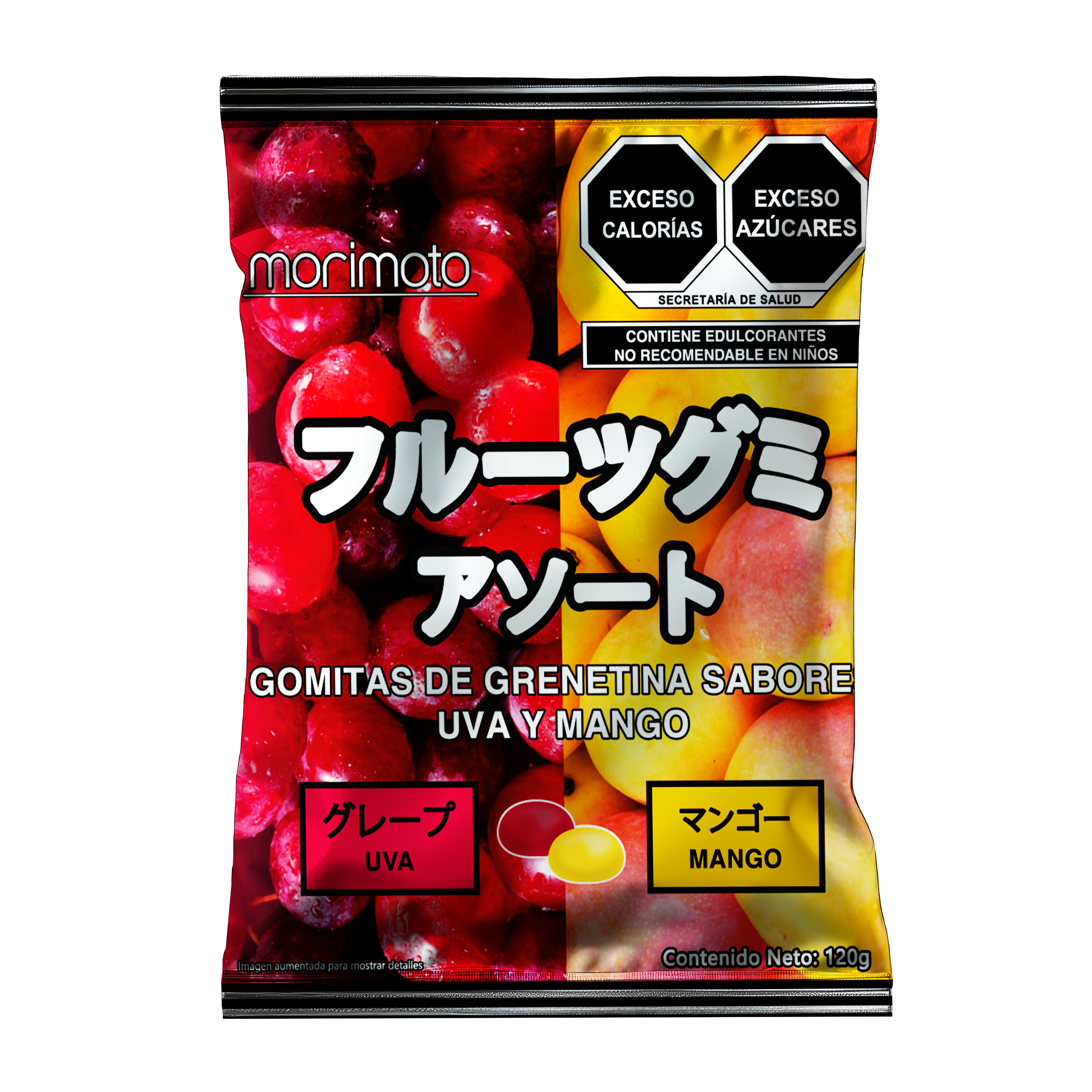 Dulce Japonés Tipo Gomitas Uva y Mango 120 g MORIMOTO