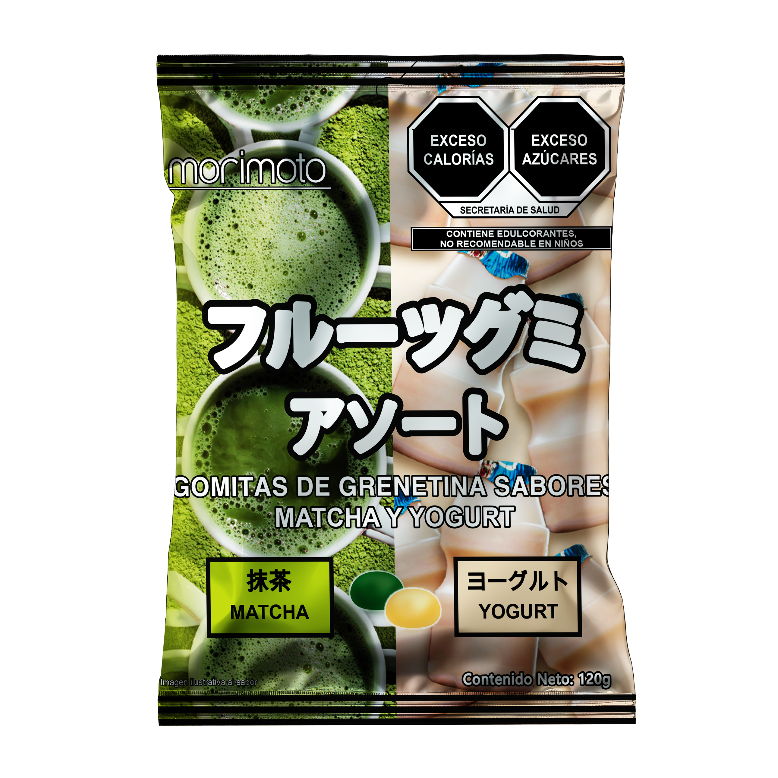 Dulce Japonés Tipo Gomitas Matcha y Yogurt 120 g MORIMOTO