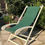 Thumbnail: Set Franse ligstoelen | Vintage houten tuinstoelen