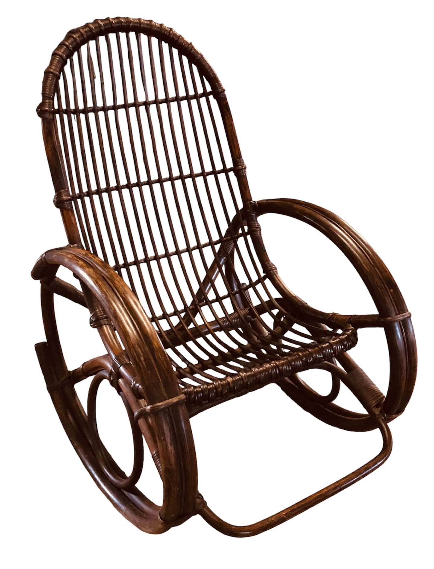 Rotan schommelstoel bamboe, manou schommelstoel