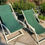 Thumbnail: Set Franse ligstoelen | Vintage houten tuinstoelen