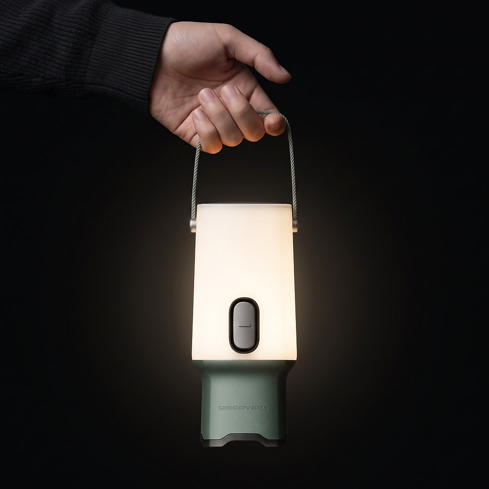 Square 1_1 format. Editorial product photography. A single human hand enters frame from th