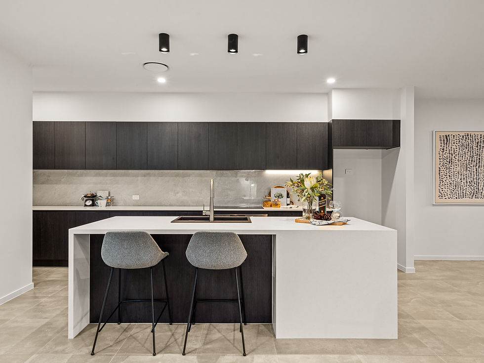 Bright and spacious living area in a modern Brisbane home – photographed by Motif Studio