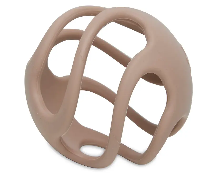 Ball aus Silikon Ø 9,5 cm in Beige mit offenen Grifföffnungen – Jollein