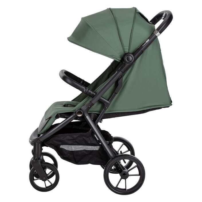 FreeON Kinderwagen Dynamic in Grün – Seitenansicht mit Sonnendach