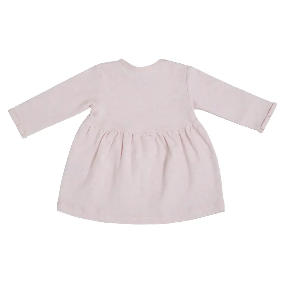 Baby Jerseykleid Melange rosa aus Bio-Baumwolle – Rückansicht