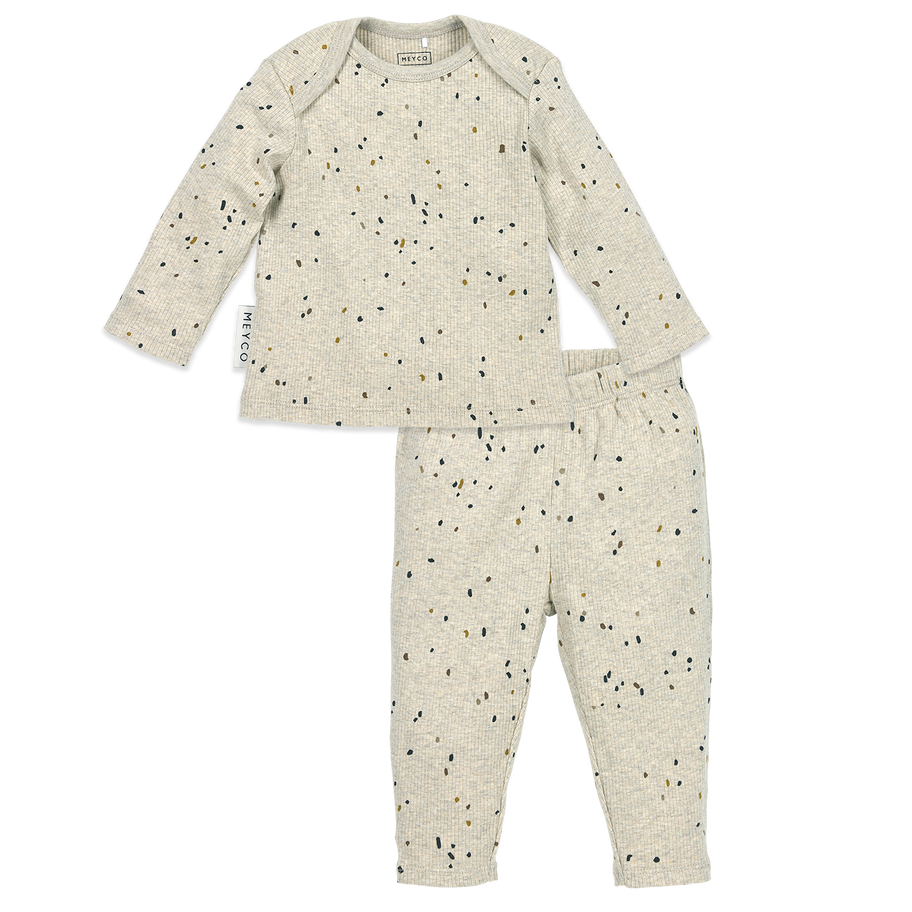 Meyco - Baby-Pyjamas Rib - Mini Spot in Melange