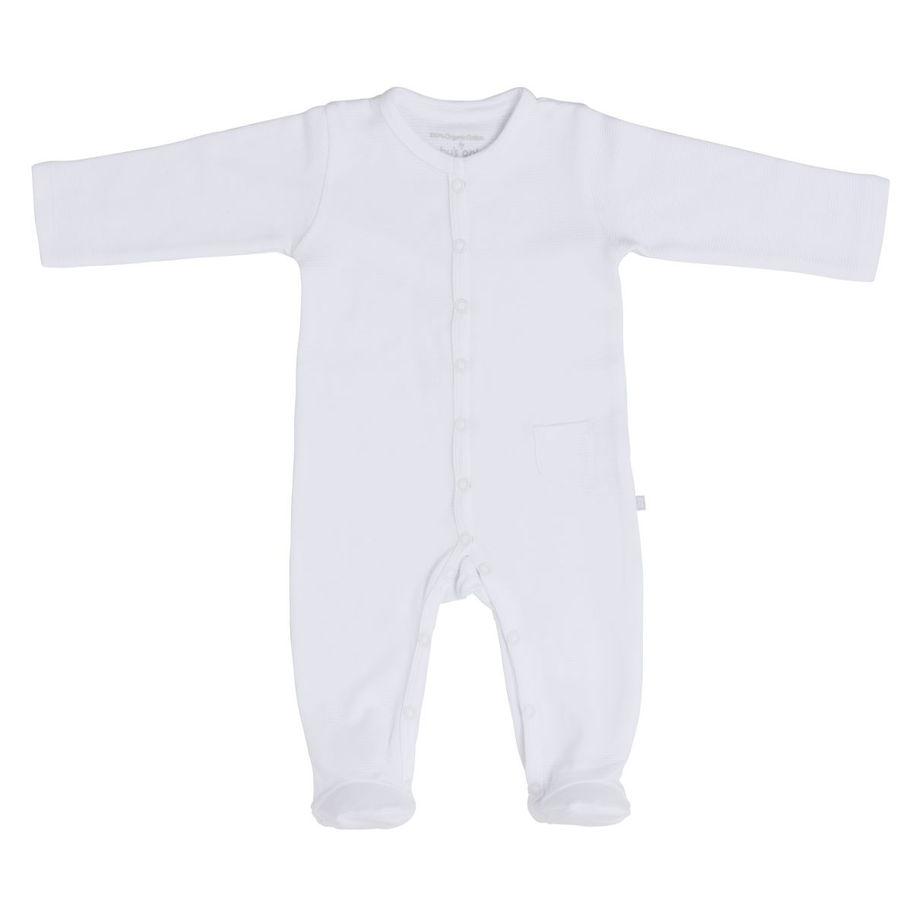 Baby Strampler mit Füßen Pure Weiß Vorderseite