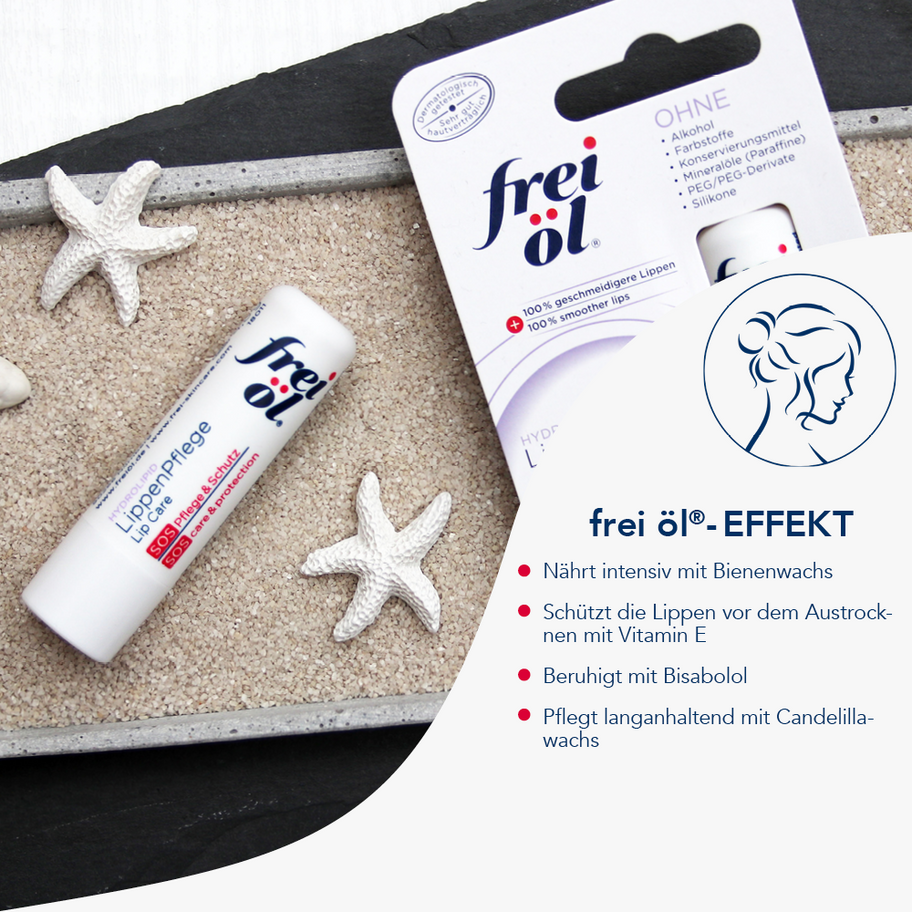 frei öl HYDROLIPID LippenPflege – beruhigt & schützt mit Bisabolol & Candelillawachs