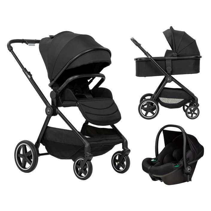 FreeON Zack 3-in-1 Kinderwagen in Army Green mit Babywanne, Sitzeinheit und Babyschale