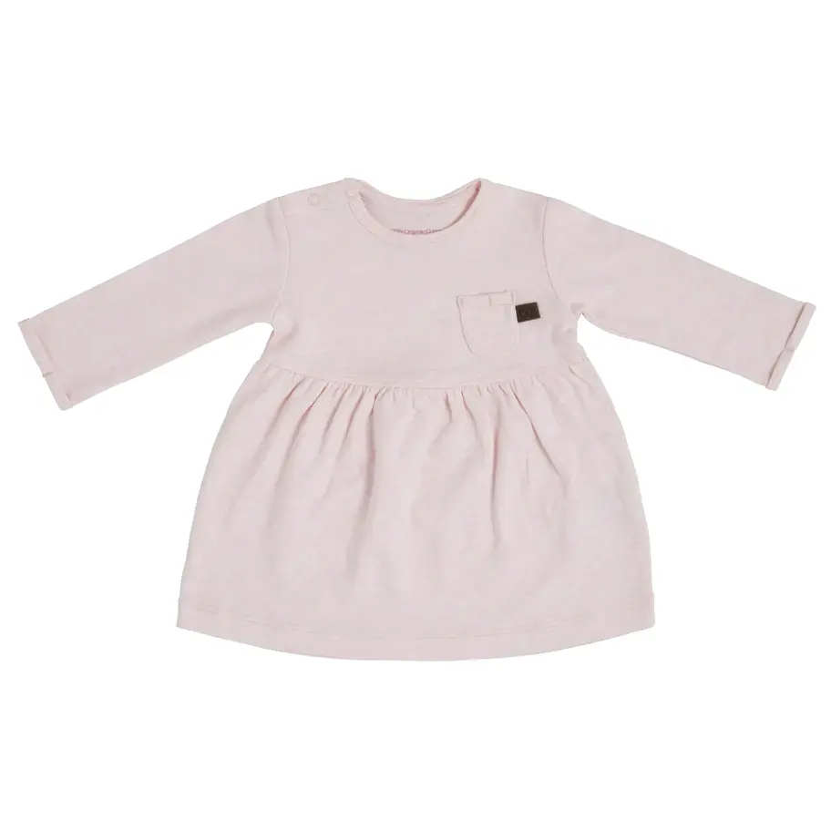 Baby Jerseykleid Melange rosa aus Bio-Baumwolle – Vordersicht
