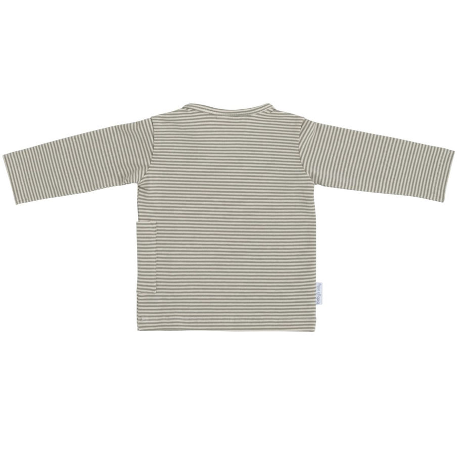 Baby Pullover Stripe Beige Rückansicht – weiches Langarmshirt