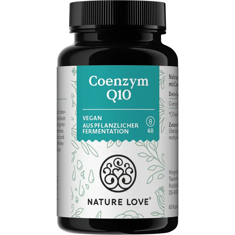Nature Love Coenzym Q10 – vegane 200 mg Kapseln aus pflanzlicher Fermentation für Energie und Zellschutz
