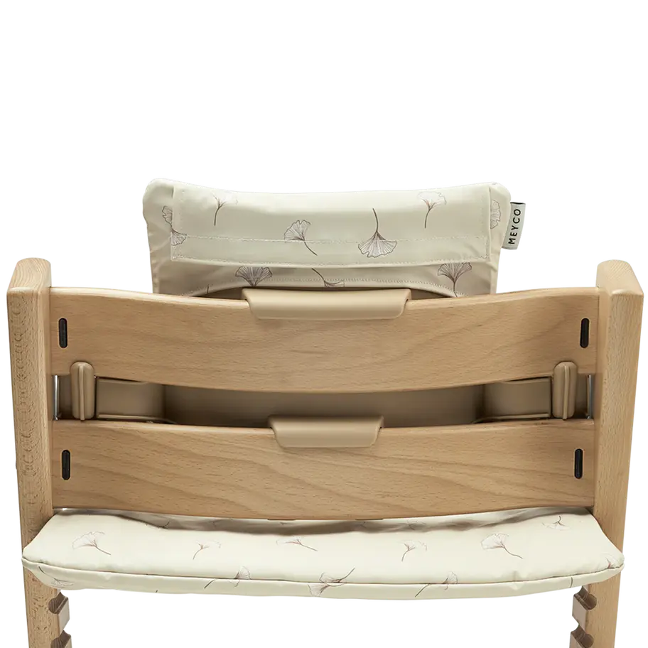 Rückseite des Ginkgo-Muster Sitzverkleinerers am Hochstuhl