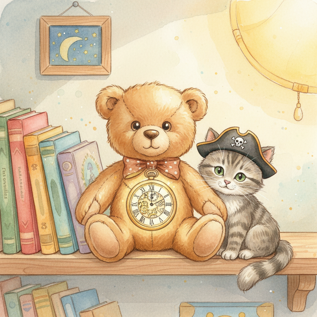 Cover illustration for Theo the Time-Traveling Bear