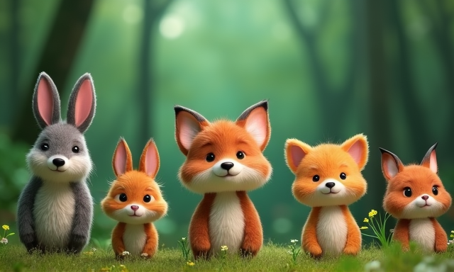 Illustration depicting your characters in the BedtimeStories app