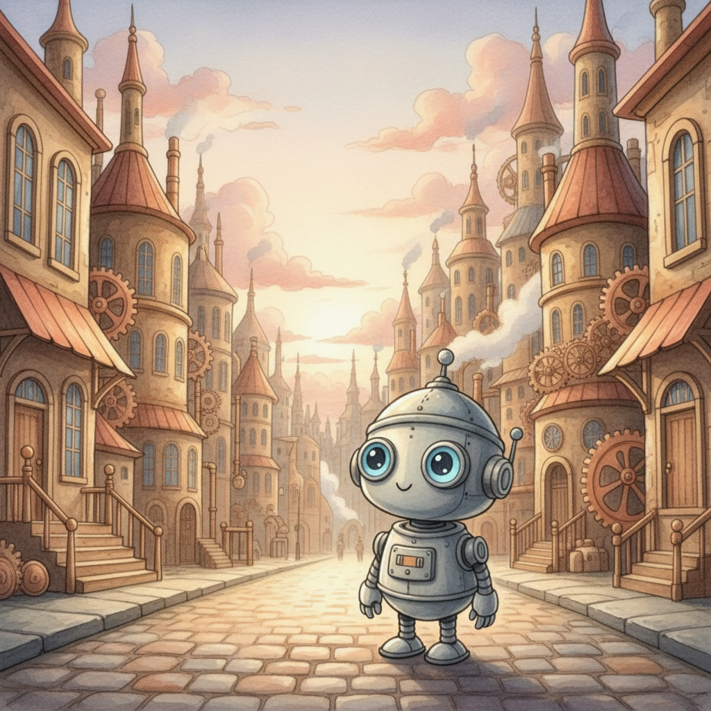 Cover illustration for The Brave Little Robot