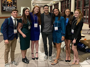 Kyle Willkom meeting students after a student council keynote speech. Kyle is a highly rated speaker for Student Council programs.
