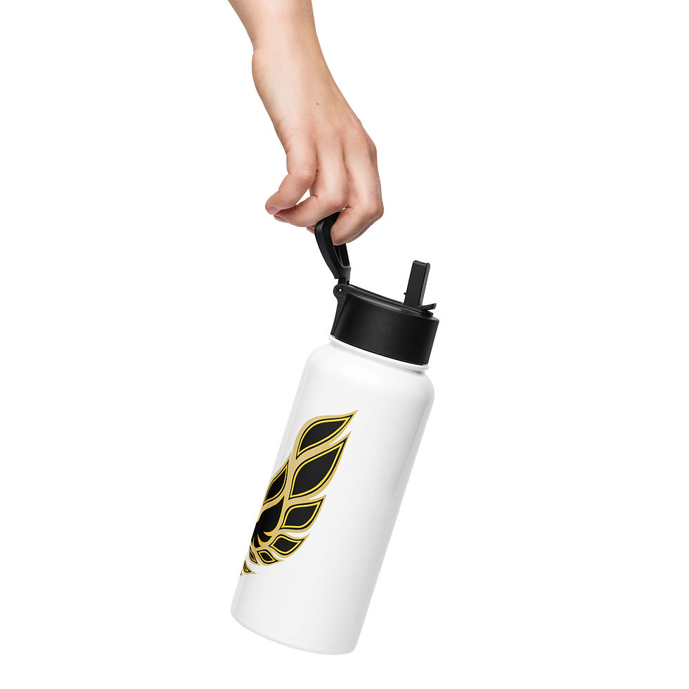 Thumbnail: Stainless steel water bottle with a straw lid