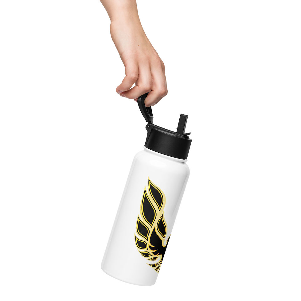 Thumbnail: Stainless steel water bottle with a straw lid