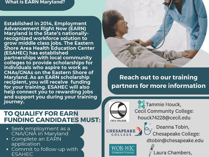 Scholarships Available for CNA/GNA Training on Eastern Shore