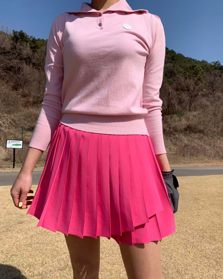 ภาพขนาดย่อ: Women's Golf Knit Women's Golf Wear Soft Puff Golf Tops