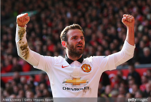 Juan Mata scored twice to give Manchester United the 2-1 victory of Liverpool at Anfield.