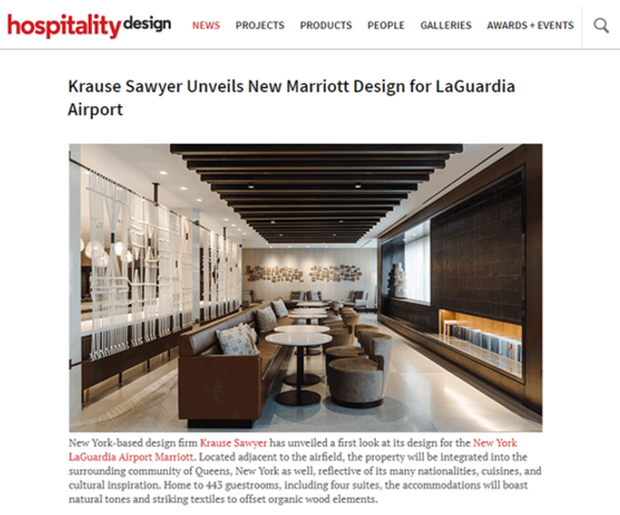 Sawyer & Company Featured in Hospitality Design for LaGuardia Airport Marriott Design