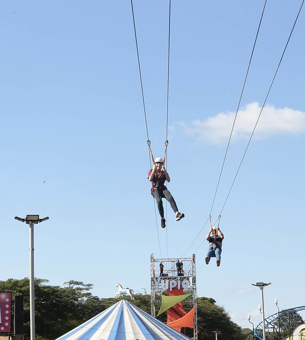 Tirolesa de 180 metros do Rock in Rio é destaque no Parque de Diversões da Festa Junina de Votorantim