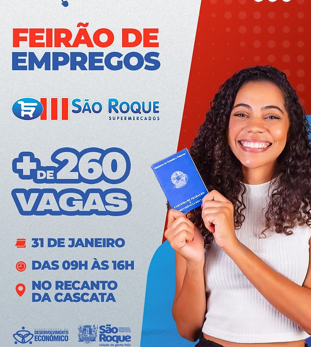 Feirão do Emprego do Supermercado São Roque oferece mais de 260 oportunidades de trabalho