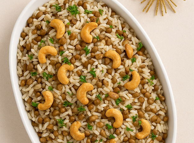 Arroz Festivo com Lentilha e Castanhas, veja a receita!