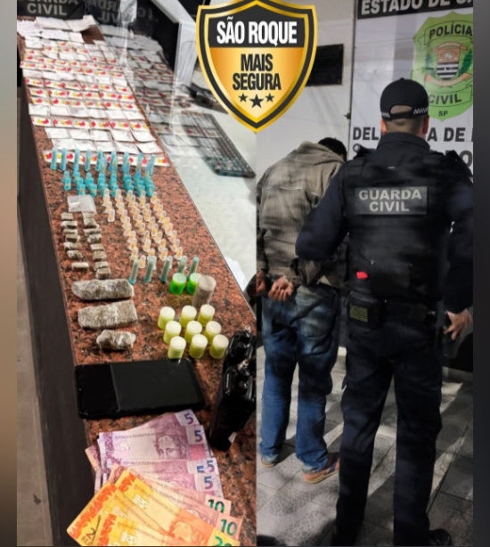 GCM de São Roque apreende cerca de 200 porções de drogas, dinheiro e rádios comunicadores em operação no bairro São João Velho