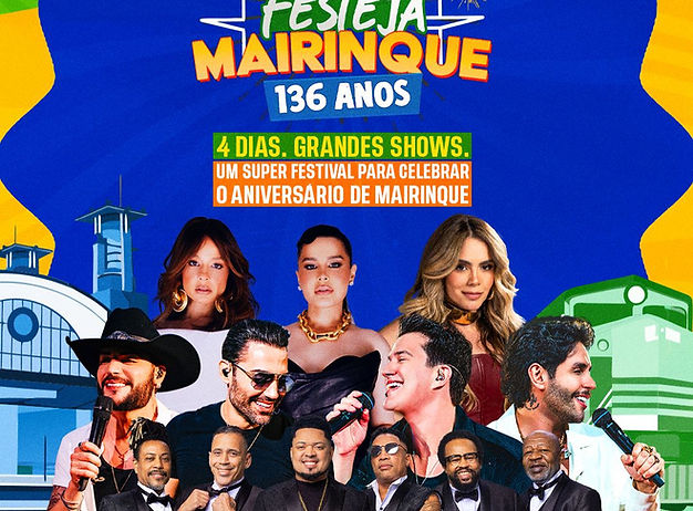 Festeja Mairinque 2026 confirma programação completa para celebrar os 136 anos da cidade