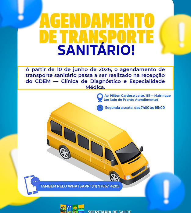 Agendamento do Transporte Sanitário passa a ser realizado no CDEM a partir de 10 de junho