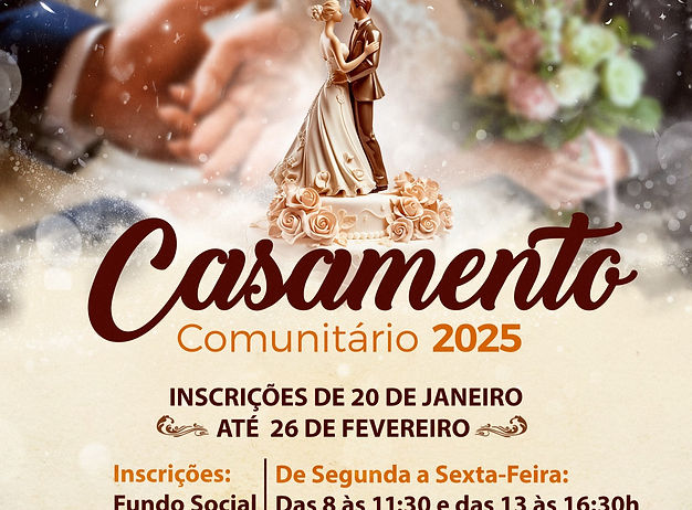 Casamento Comunitário 2025 em Araçariguama: Inscrições abertas até 26 de fevereiro