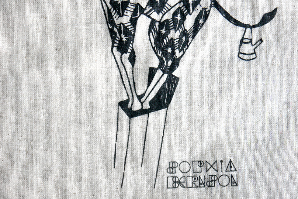 Thumbnail: Textile -  Ecological 100% organic cotton bag Giraffe