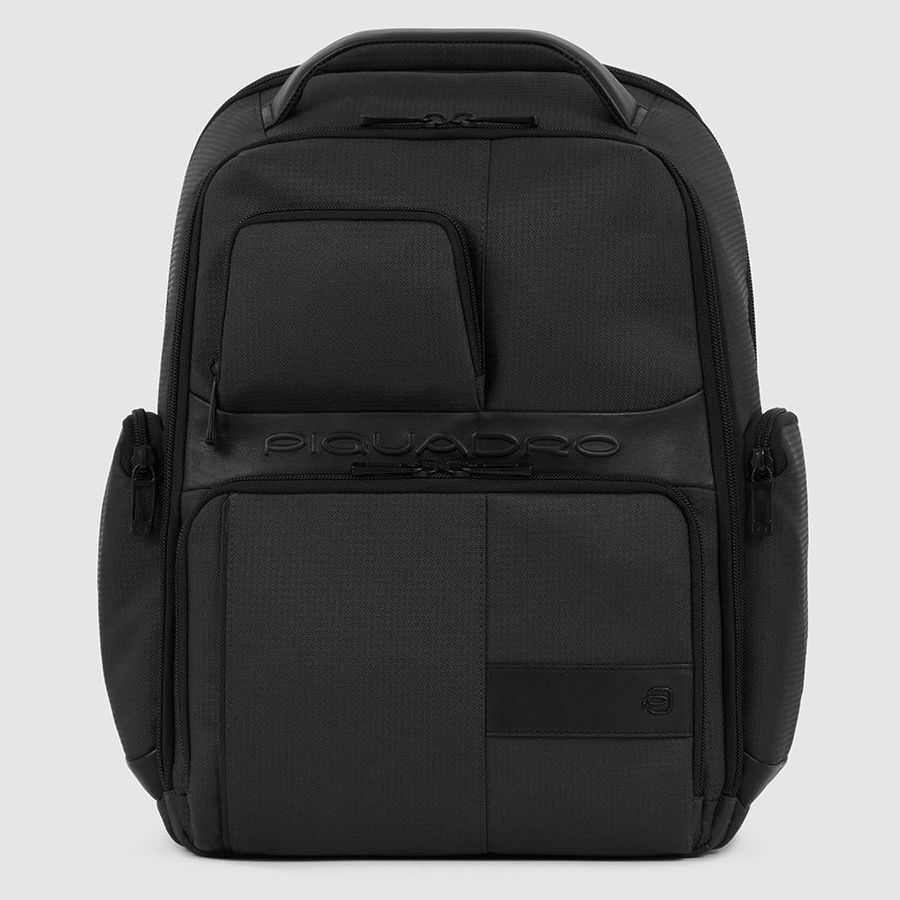 Zaino Piquadro WOLLEM Porta PC 15,6 in Pelle e Tessuto Nero