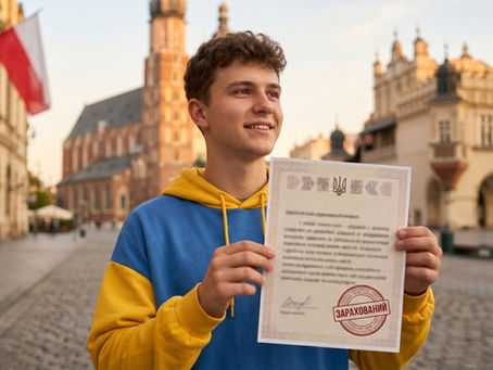 Студент з документом про зарахування до університету, вступ до Польщі 2026