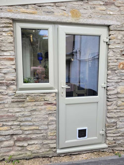 Beige painted door
