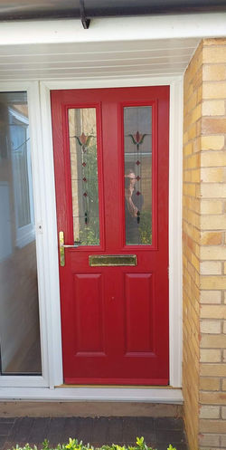 Red painted door