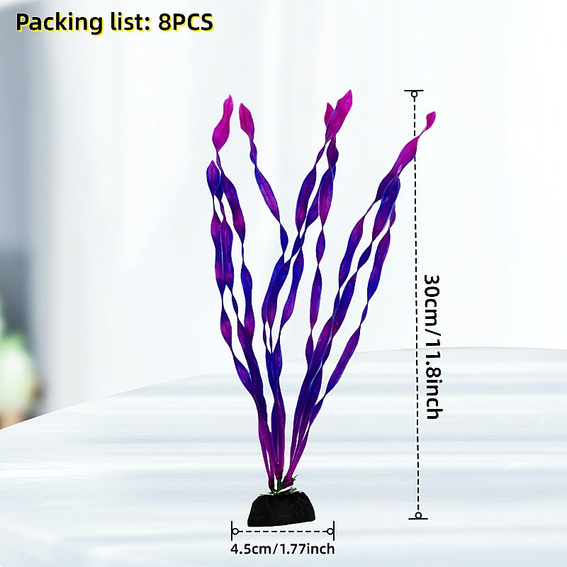 Thumbnail: 8PCS Artificial Aquarium Plant Set