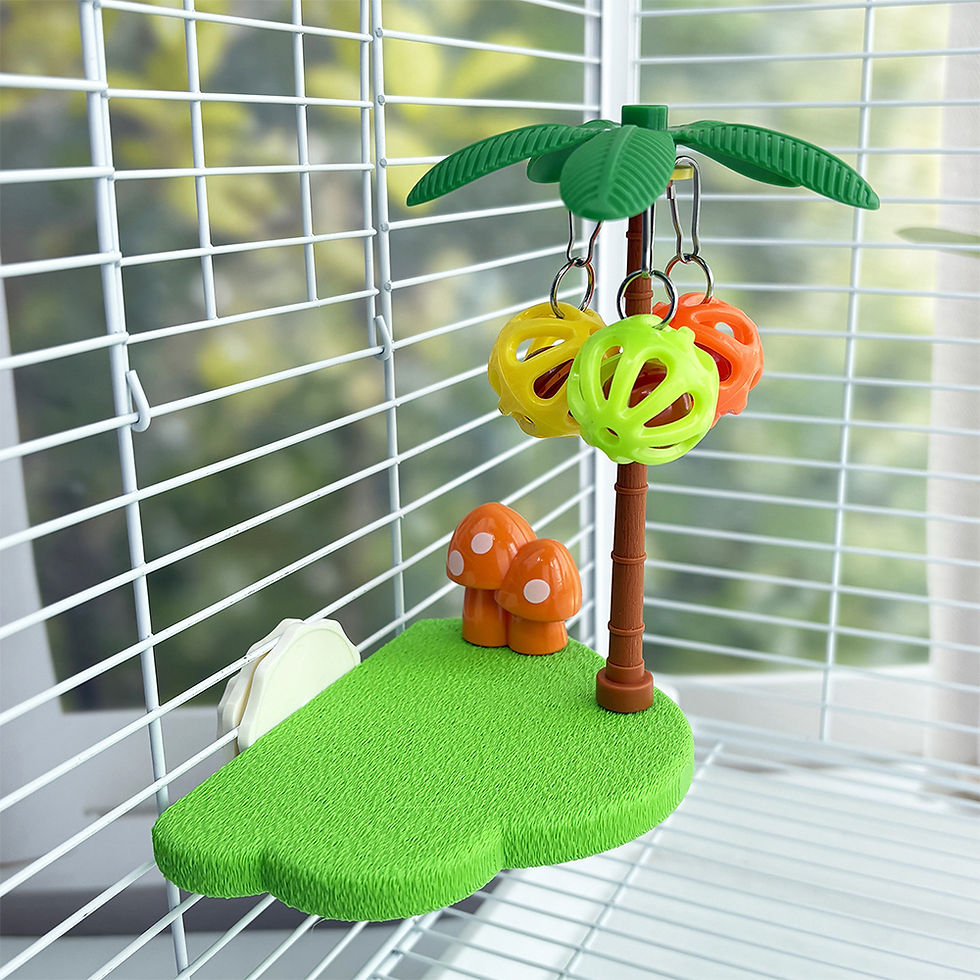 Thumbnail: Tropical Bird Perch Toy with Bell Balls