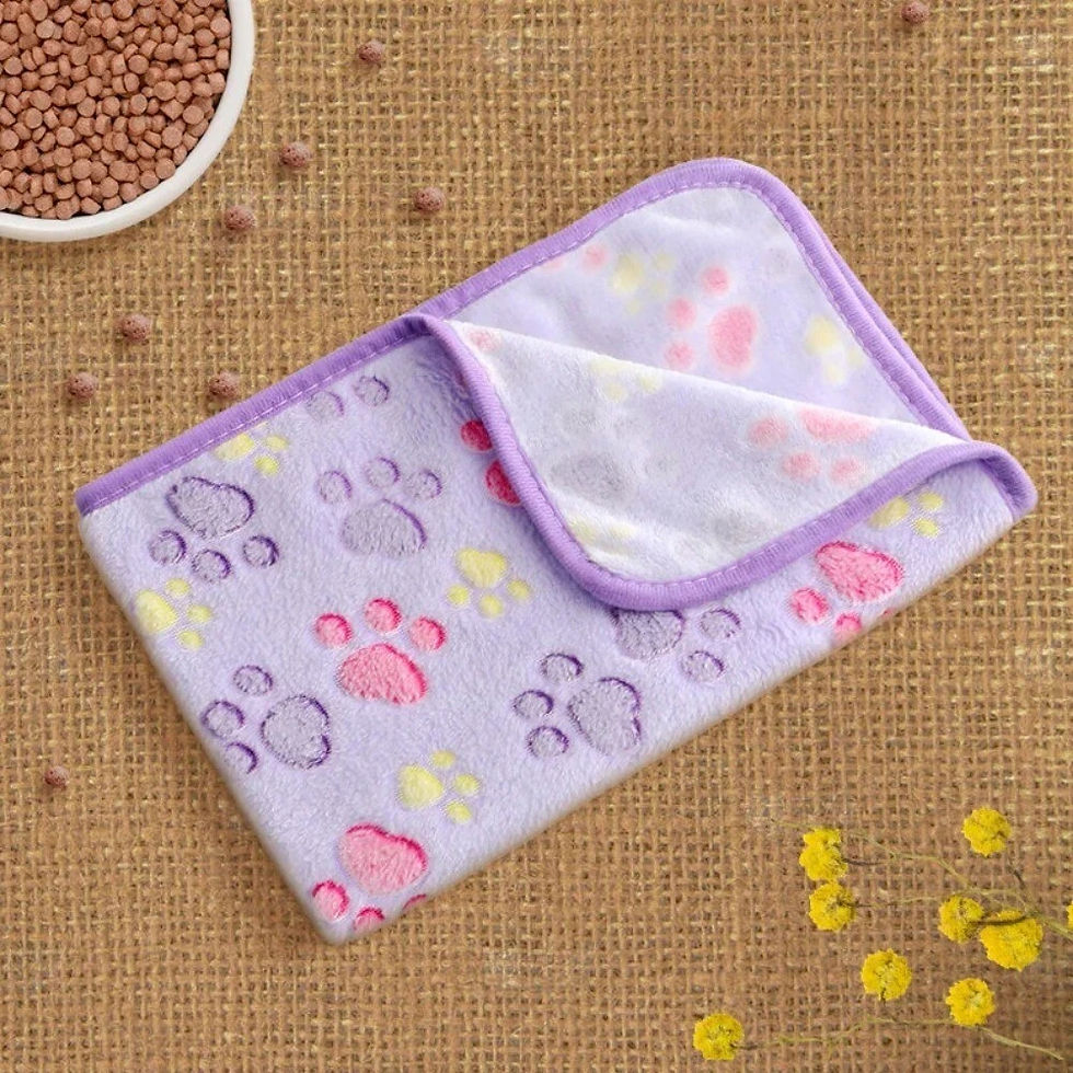 Thumbnail: Soft Paw Print Pet Blanket