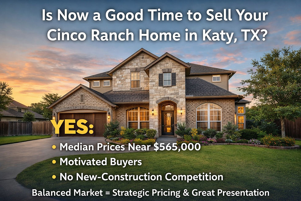 Aerial view of Cinco Ranch master-planned community in Katy, TX showing homes, lakes, and amenities in 2026.