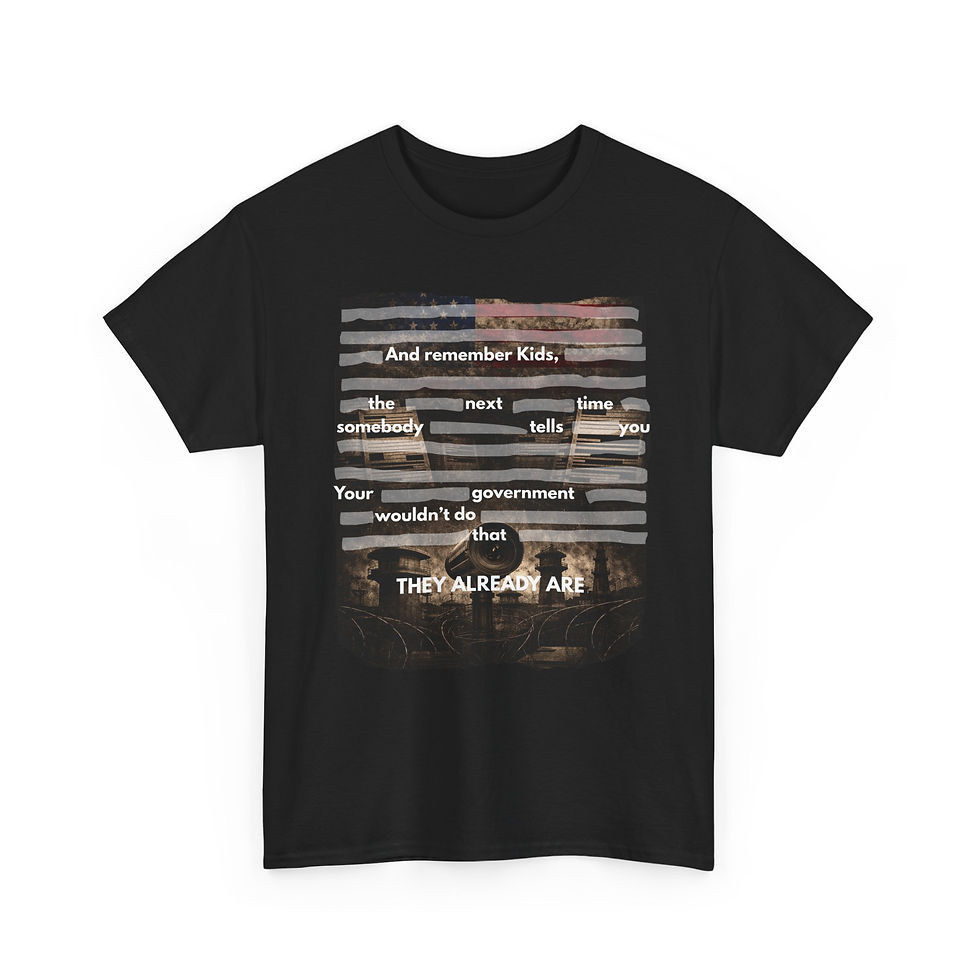 Thumbnail: Redacted Text Quote Tee | Political Statement T-Shirt, Black Censored Bars