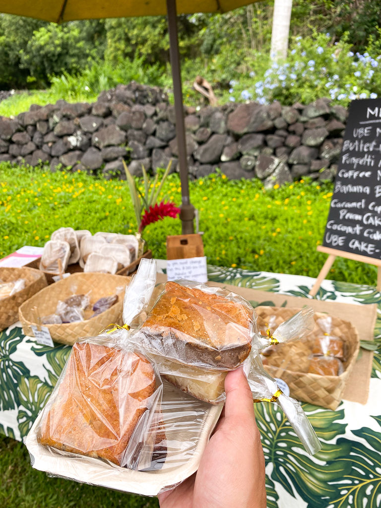Local baked goods stand showcasing delicious homemade treats on The Big Island.