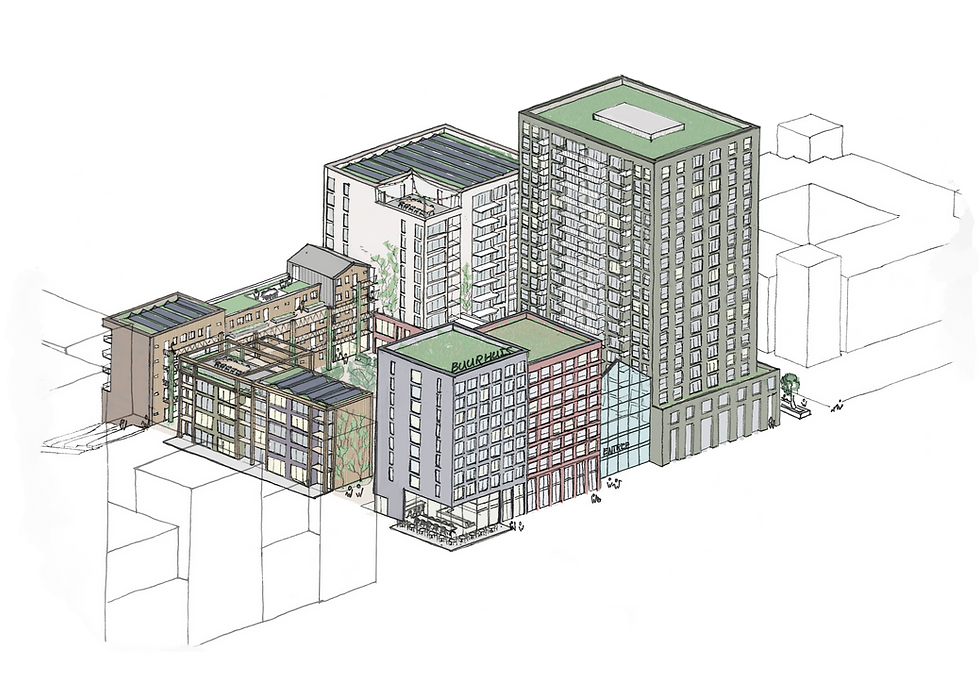 Architectonisch ontwerp van stadsgebouwen.