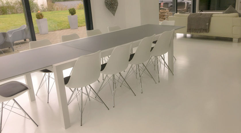Resin Flooring in Domestic Dining Area Setting